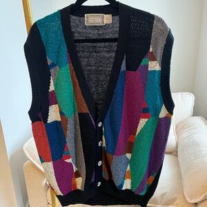 Vintage Geometric Men's Cardigan